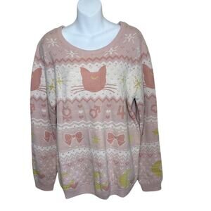 BoxLunch Sailor Moon Luna & Sailor Guardian Symbols holiday sweater Size XL New